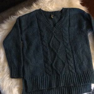 Blue Cable Knot Sweater